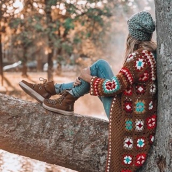 Granny square, Bohemian vintage cardigan - Picture 5 of 6